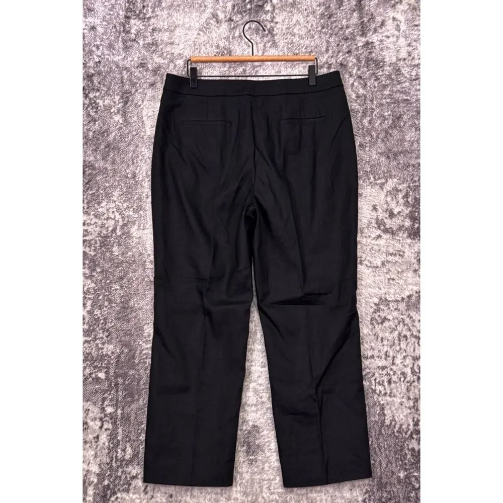 New J Crew 14 Womens Kate Straight Leg Stretch Linen Trouser